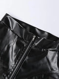 Stacked Pu Leather Pants-Outfit