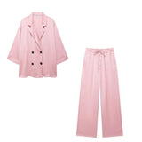 Fongt Explosion Women's Ins Wrinkled Blazer Casual Trousers Suit
