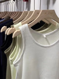 Spring And Summer New Simple Waffle Halter Vest Women's Underwear Loose And Thin Solid Color