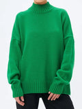 Fongt And Winter Half-High Collar Thread Sweater Solid Color Cover Loose Casual Knitwear