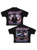 Pattern Retro Style Original Gothic Hip Hop Animation Printing Oversized T-Shirt Loose Casual Short Sleeves For Men And Women-Outfit