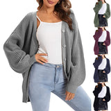 Fongt Lady New Autumn Winter Sweater Single Breasted Loose Cardigan Women's