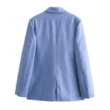 Spring Style Shoulder Padded Double-Breasted Suit 2754132 Pleated Trousers 2757132-Outfit