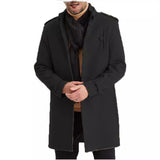 Fongt Version Of 24 New Large-Size Hairy Coat Men's Single Buckle Long Coat Epaulets