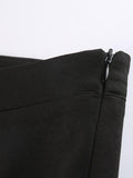 Lined Detail Split Cargo Mini Skirt-Outfit
