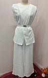 Fongt Summer New Solid Color Round Collar Sleeveless Top High Waist Broad Leg Pants Two Sets Of Women