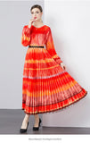 Fongt New Women's Dress Dress Oversized Dress Print 100 Folds T-Shirt With T-Shirt Holiday Casual Dress