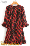 Retro midi dress sleeveless backless Spaghetti Straps beach long dress Vintage bohemian black red rose floral dress