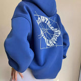 Fongt Women's Casual Fashion Letter Prints With Long-Sleeved Hooded Hoodie Women