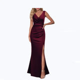 Summer Dress Women Elegant Long Dress for Women Deep V Neck Ankle Length Evening Party Dresses Female Vestidos De