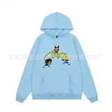 Fongt Trendy Letter-Print Hoodie With Color Trousers Trousers Men's And Women's Sets