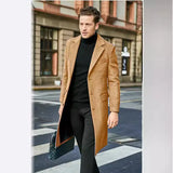 Fongt Men's English Men's Long Coat Long Sleeves And Coat Autumn And Winter Coat