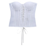 Chest Cup Net Gauze Waist Bra Girl Spring Solid Color Stitching Tie To Put On The Chest-Outfit