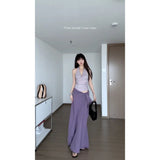 Fongt Suit Purple Hanging Neck-Loand Sling Female Summer New Hottie Strap Half Skirt Two Sets