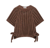 Fongt Women's INS Explosion Fashion Side With Coarse Needle Blouse