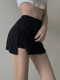 Lined Split Tennis Mini Skirt-Outfit