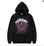 Fongt Fashion Trend Foam Sp5der Spider Web Print Loose Hoodie Couple Hoodie Hoodie
