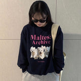 Letter Printed Round-Neck Long-Sleeved Hoodie For Women In Autumn And