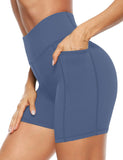 Shorts Tight Three-Point Pocket High-Waist Elastic Fitness Training Exercise Shorts-Outfit