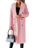 Fongt Women's Spring 2025 New Coat With Hair, Coat Solid Long-Sleeved Double-Buttoned