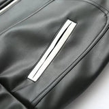 Black Bow Faux Leather Biker Jacket-Outfit