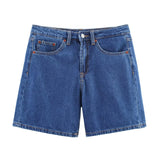 Fongt New Women's Commuting With Thin Middle-Waist Casual Denim Shorts