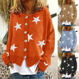 Fongt And Winter New Sweater Women's Cardigan Five-Pointed Star Single Breasted