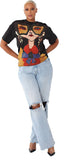 Half-sleeved Loose Hot Diamond Printed Dress