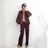 Fongt Three Folded New Dress Casual Style Folded Folded Long Skirt