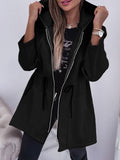 Fongt Fashion Casual Autumn And Winter Hooded Zipper Jacket Women's Clothing
