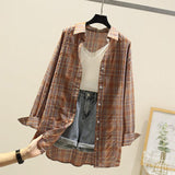 Fongt Sunscreen Plaid Shirt 2024 Spring And Summer New Lady Loose Checker Shirt Student