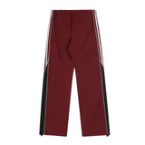 Patchwork Striped Baggy Sweatpants-Outfit