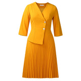 Fongt Women's Winter Suit Collar Shirt Large-Size Fashion Elegant Folding Dress