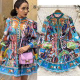 Fongt Fair Seaside Vacation V-Neck Broken Flower Dress Women's Summer New Ties With Big Tenders And Fairy Dresses