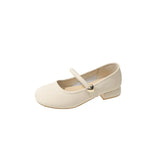 Fongt Head Light Mouth Retro 100 With Skirt Coarse Heel Single Shoes Women 2025 New Summer White French Mary Treasure Shoes