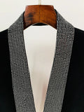QUALITY 2023 Newest Fashion Designer Jackets Women's Stylish Backless Diamonds Beaded Shawl Collar Blazer