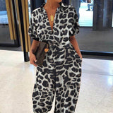 Leopard Print Retro Short-sleeved Button Casual
