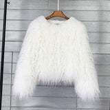 Fur Faux Korean Style Solid Color Tan