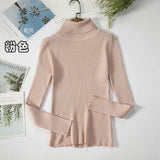Fongt Sweater Woman With Bottom Shirt Autumn And Winter New Long Sleeves To Keep Warm Body Solid Color Knitted