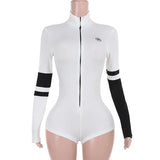 Fongt Knitted High-Collar Zipper Tight-Body Locomotive Hottie Fashion Women's
