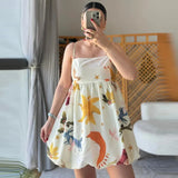 Fongt Explosion Women's Series Pattern Animal Printed Short Dress