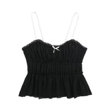 New Spring Style Small Bow Decorated With Texture Slim Halter Top 7200012-Outfit