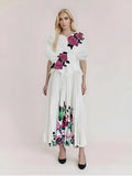 Fongt Elegant Tea Break Dress 2025 Autumn And Winter New High-End Printing Rose Flower Dress Dress Dress