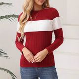 Fongt Wish Autumn And Winter Explosion Women's Clothing Women's Knitted Long-Sleeved Color Repair Body
