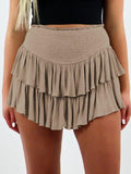 Smock Tiered Ruffle Mini Skirt-Outfit