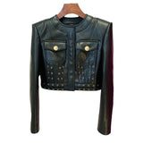 Fongt New Star Fashion Necker Heavy Industry Rope Repair Short Leather Jacket Jacket Jacket