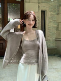 Fongt Xixi 13 Line 2025 Autumn New White Standard Korean Version Of Hollow Knitted Sunscreen Hooded Shirt 25422