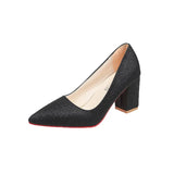 Fongt And Summer Korean Version Of Thick Heel Single Shoes Net Red Sexy Professional High Heels Gentle Style Dress 35-43