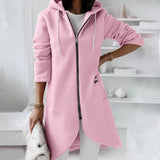 Street Intellectual Zipper Hooded Long Lining