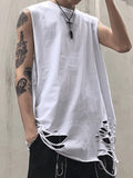 Men's Punk Distressed Vest-Outfit